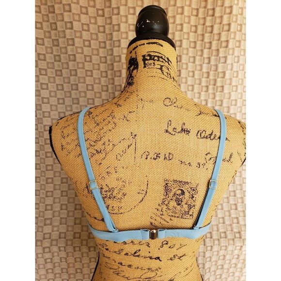 Cupshe Bikini Hollow out Criss Cross Sky Blue Padded Bikini Top Medium NWT - Picture 5 of 7